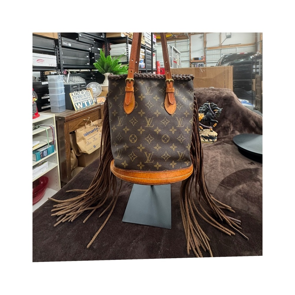 Louis Vuitton Brown Monogram Fringe Bucket Bag